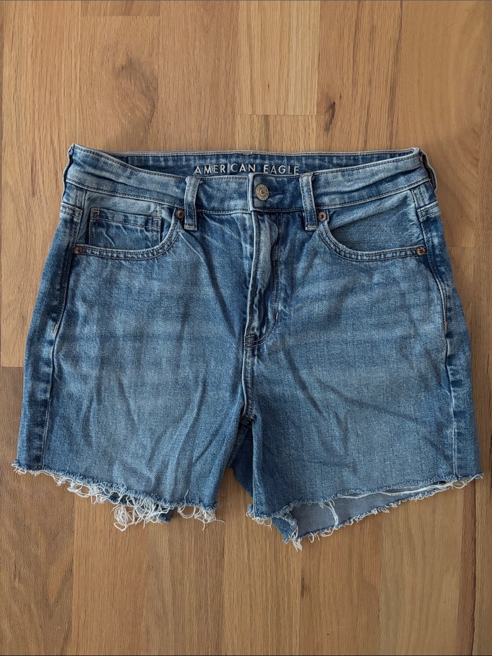 American Eagle Outfitters Distressed Light Blue Denim Cutoff Shorts